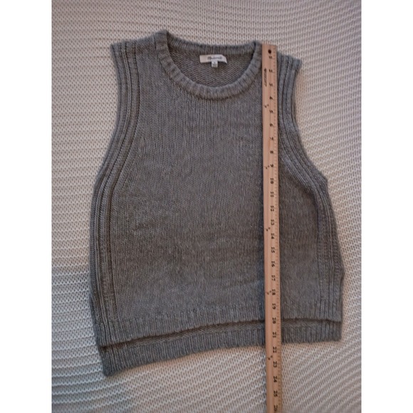 Madewell Gray Merino Wool Alpaca Blend Ribbed Sweater Vest Minimalist - Picture 5 of 10